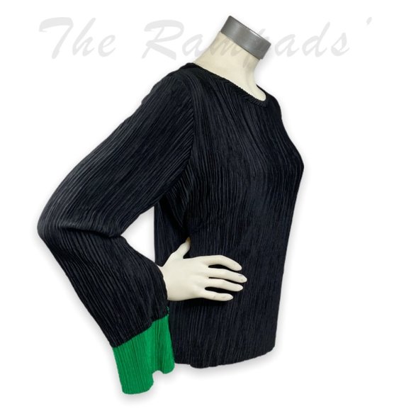 Zara Collection Woman Basic Black, Green Long-sleeve Detail Shirt Size S… - Picture 2 of 9